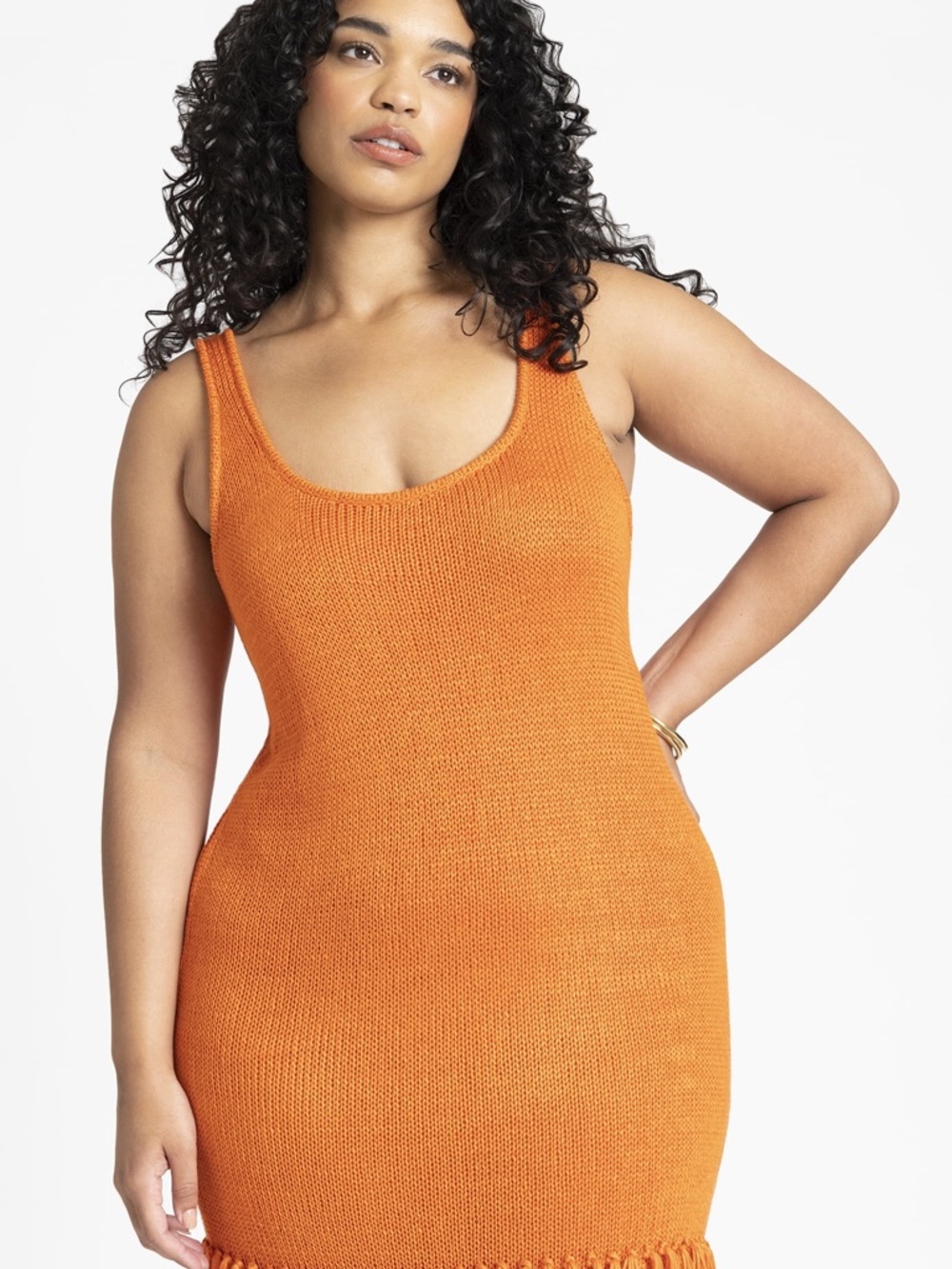 ELOQUII Sleeveless Knit Tank Dress in Vibrant Orange NWT size 22/24